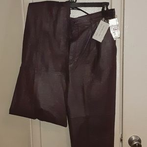 Saxony Brown leather suede pants